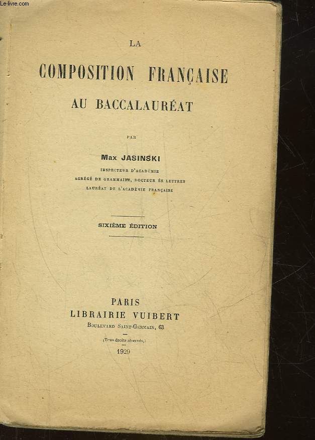 LA COMPISTION FRANCAISE AU BACCALAUREAT