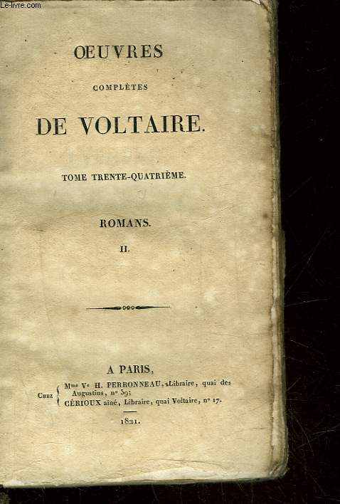 OEUVRES DE VOLTAIRE - TOME 34 - ROMANS 2
