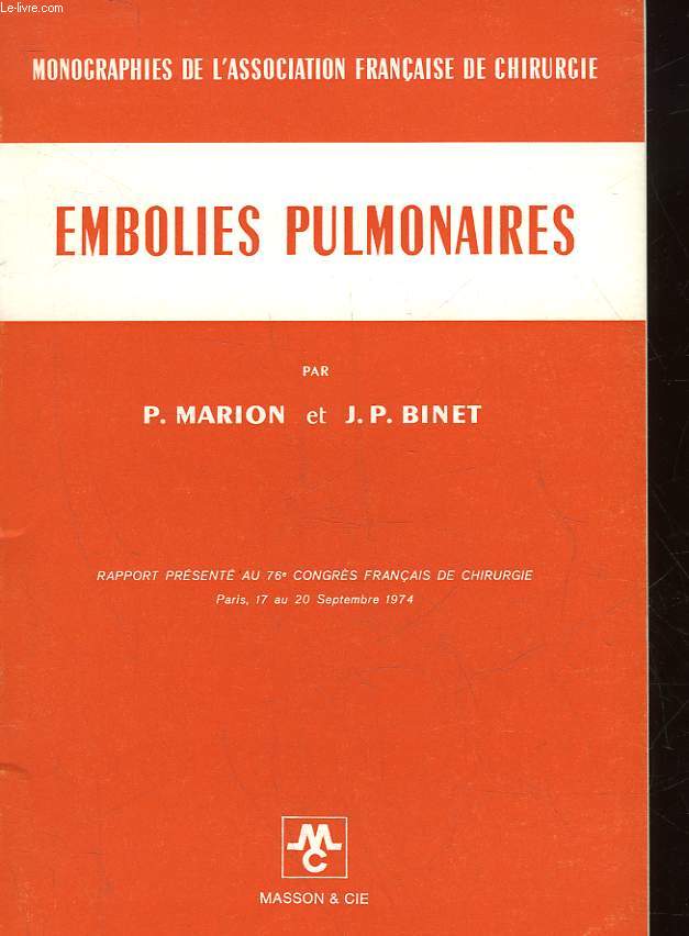 EMBOLIES PULMONAIRE