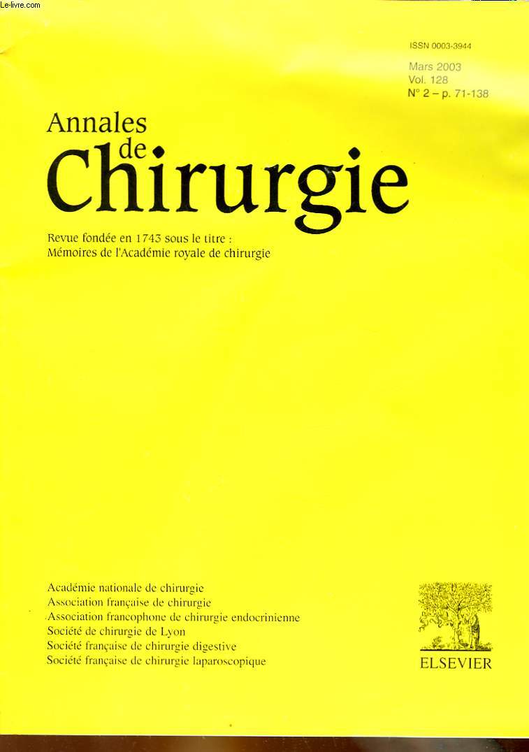 ANNALES DE CHIRURGIE - VOL 128 - N2