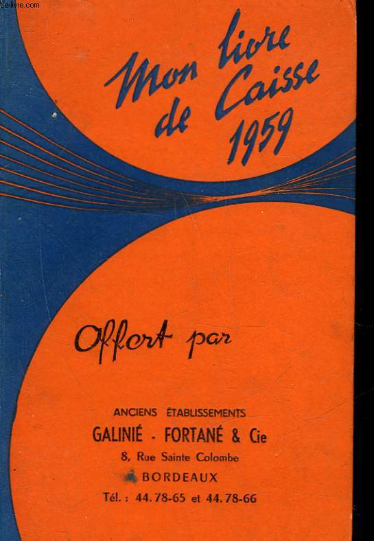 MON LIVRE DE CAISSE 1959