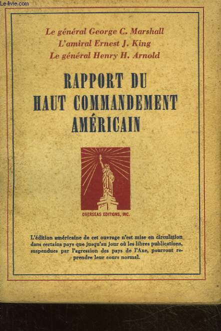 RAPPORT DU HAUT COMMANDEMENT AMERICAIN