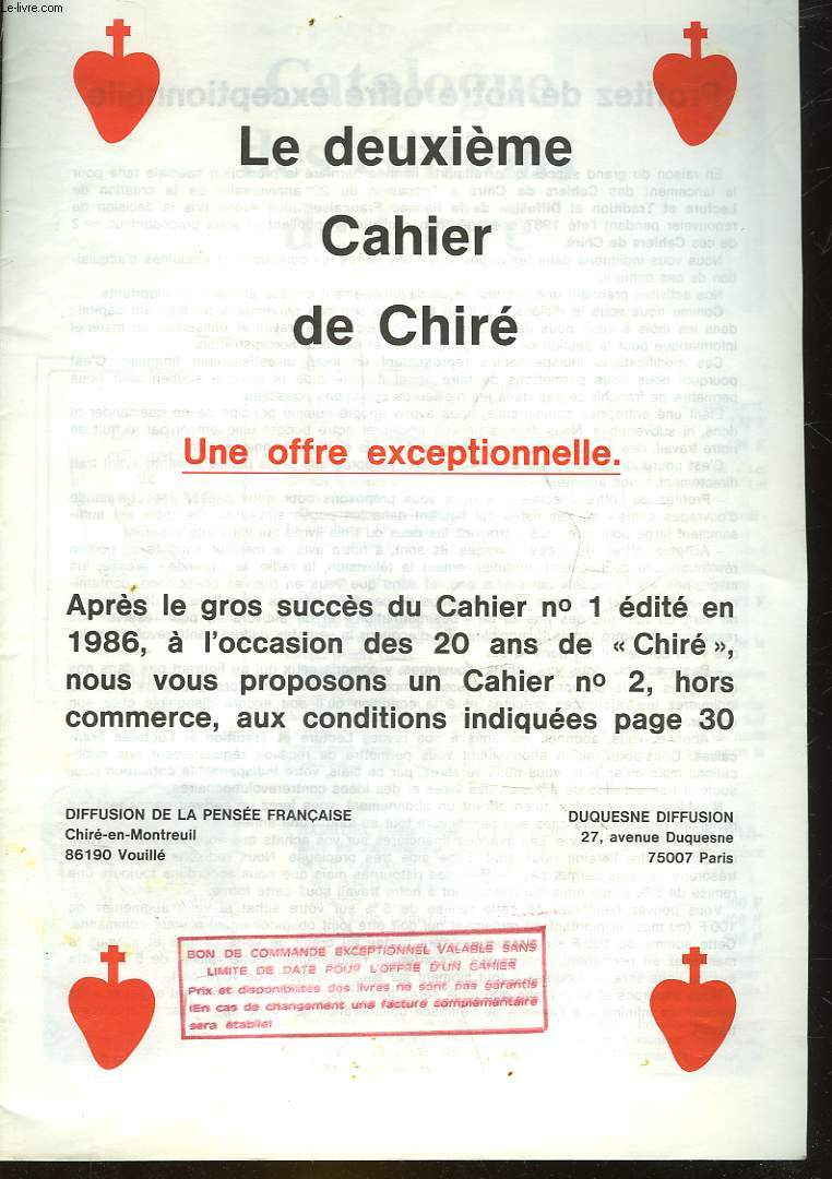 LE DEUXIEME CAHIER DE CHIRE