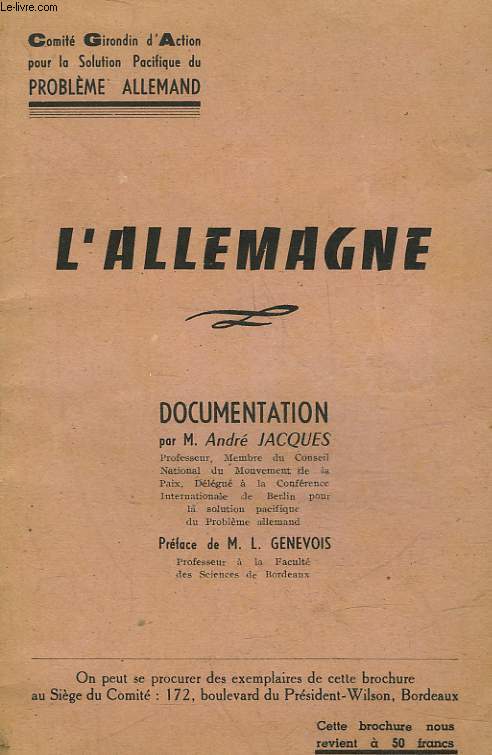 L'ALLEMAGNE - DOCUMENTATION