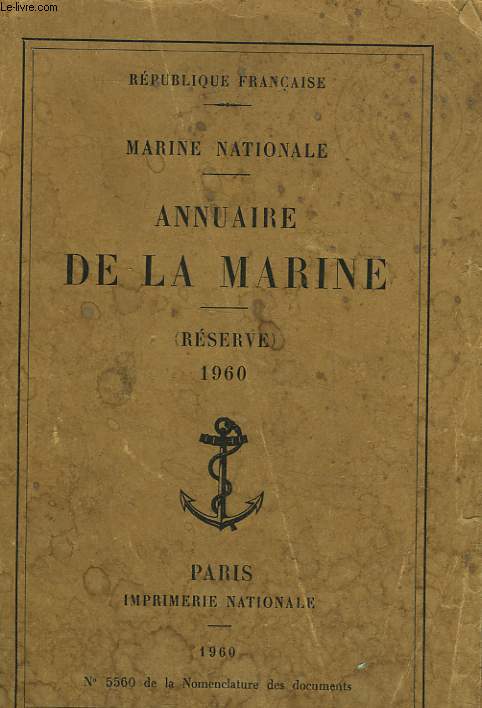 MARINE NATIONALE - ANNUAIRE DE LAMARINE (RESERVE)