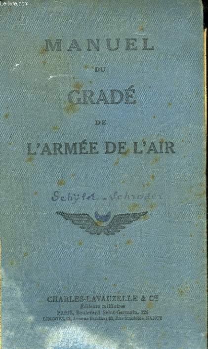 MANUEL DU GRADE DE L'ARMEE DE L'AIR A L'USAGE DES FUTURS SOUS-OFFICIERS ET CAPORAUX, DES CANDIDATS AU CERTIFICAT D'APTITUDE AU COMMANDEMENT, DES SOUS-OFFICIERS DU PERSONNEL NAVIGANT