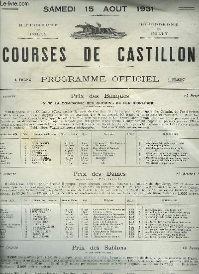 COURSES DE CASTILLON