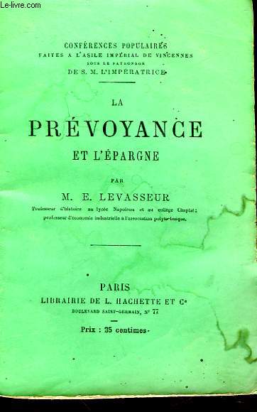 LA PREVOYANCE ET L'EPARGNE