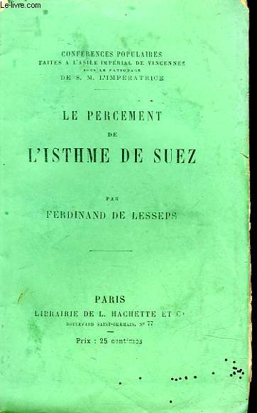 LE PERCEMENT DE L'ISTHME DE SUEZ