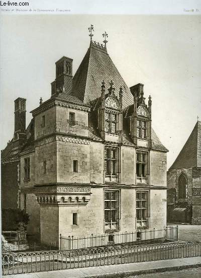 1 GRAVURE EN NOIR ET BLANC DE L'HOTEL DE VILLE, ANCIEN HOTEL DE PIERRE MORIN - AMBOISE