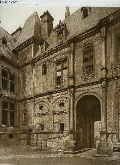 1 GRAVURE EN NOIR ET BLANC DE L'HOTEL D'ESCOVILLE, REVERS DE LA FACADE PRINCIPALE - CAEN