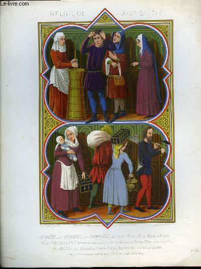 1 GRAVURE 19 COULEURS - BELGIQUE 14 SIECLE - ERMIER / BOURGEOIS