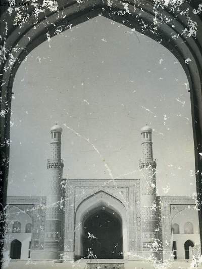 1 PHOTO ANCIENNE EN NOIR ET BLANC - MAIN GATE OF THE GRAND MOSQUE OF HERAT, AFGHANISTAN