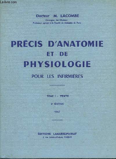 PRECIS D'ANATOMIE ET DE PHYSIOLOGIE POUR LES INFIRMIERES