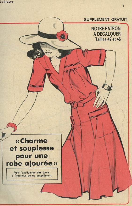 1 PATRON : CHARME ET SOUPLESSE POUR UNE ROBE AJOUREE - TAILLES 42 ET 46 - ***... - Photo 1/1