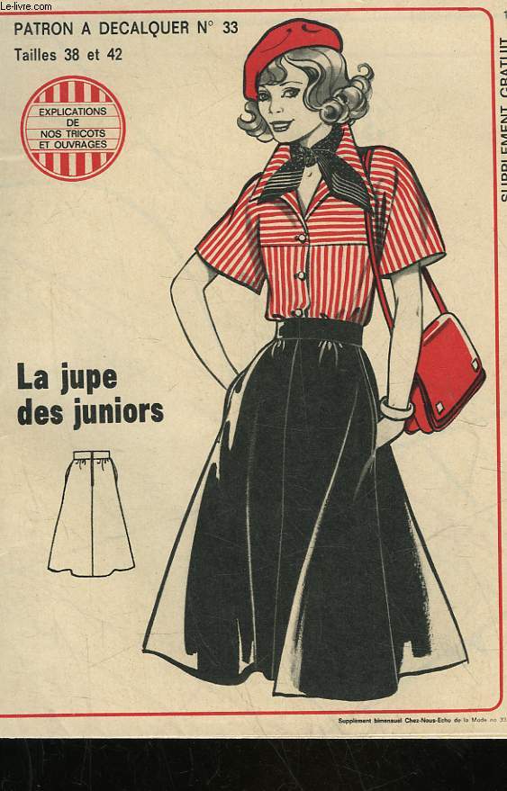 1 PATRON : LA JUPE DES JUNIORS - TAILLE 38 ET 42