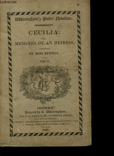 CECILIA OR MEMOIRS OF AN HEIRESS - VOL 2