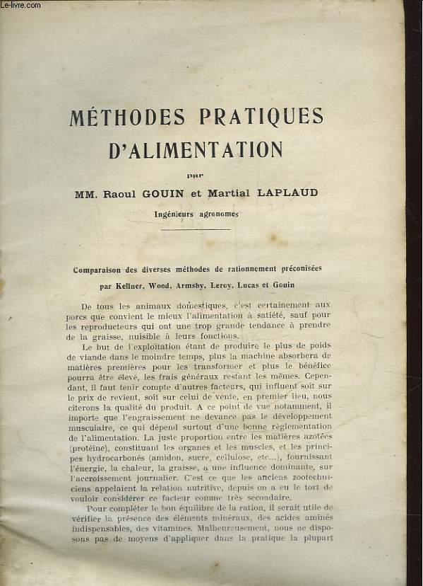 METHODES PRATIQUES D'ALIMENTATION