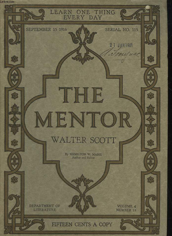 THE MENTOR - SERIAL N115 - VOLUME 4 - N15 - WALTER SCOTT