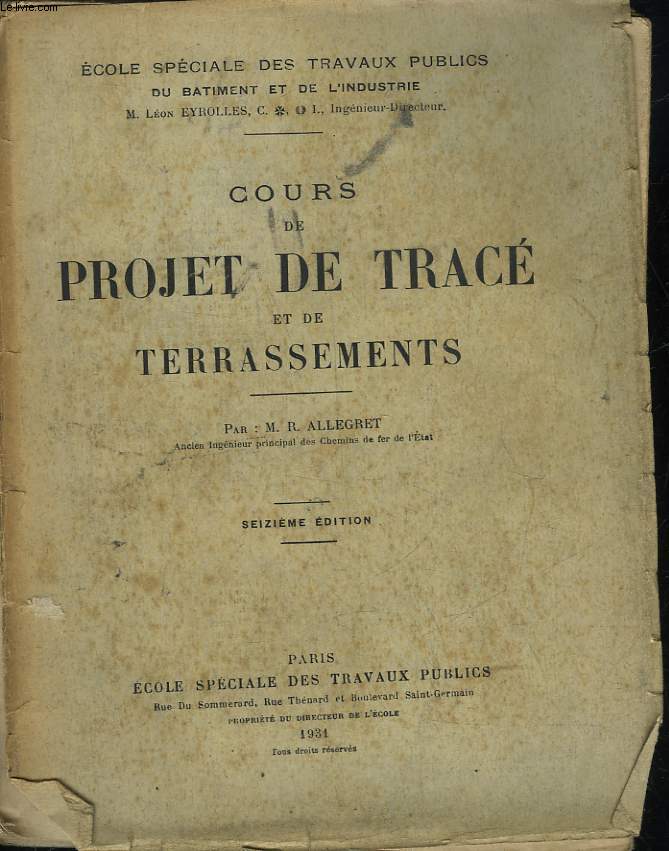 COURS DE PROJET DE TRACE ET DE TERRASSEMENTS