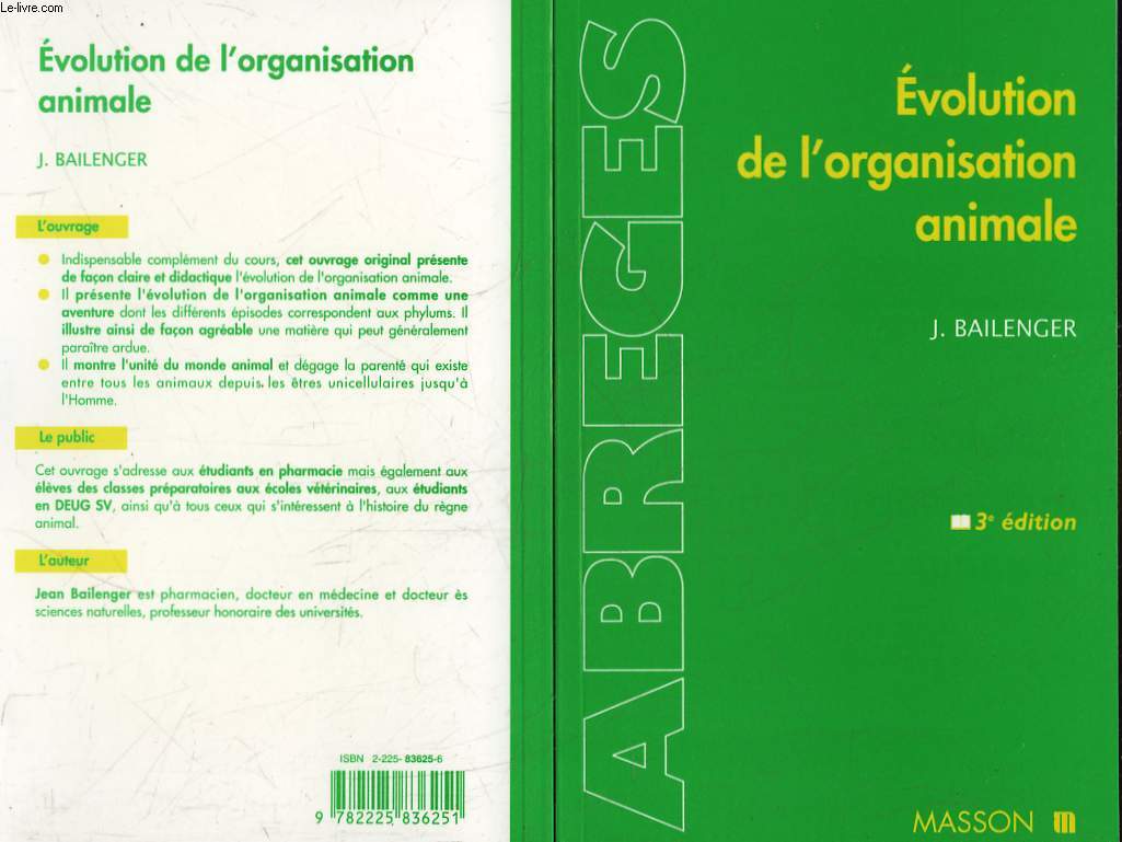 EVOLUTION DE L'ORGANISATION ANIMALE