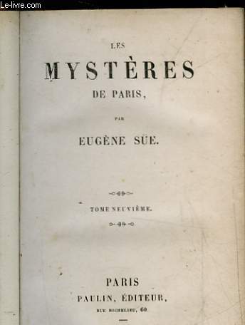 LES MYSTERES DE PARIS - TOME 9