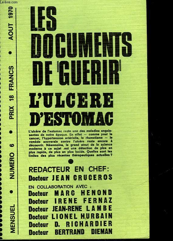LES DOCUMENTS DE GUERIR - N6 - L'ULCERE D'ESTOMC