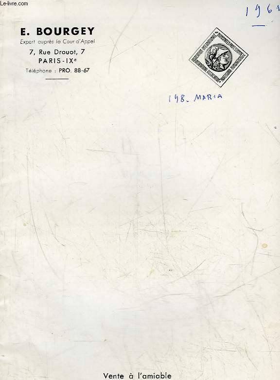 E. BOURGEY - CATALOGUE