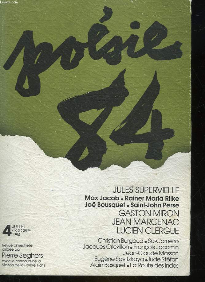 POESIE 84 - 4 - JUILLET-OCTOBRE 1984