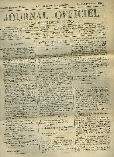 JOURNAL OFFICIEL DE LA REPUBLIQUE FRANCAISE - 11 ANNEE - 52 AU 56, DU 300 AU 328 330 AU N358