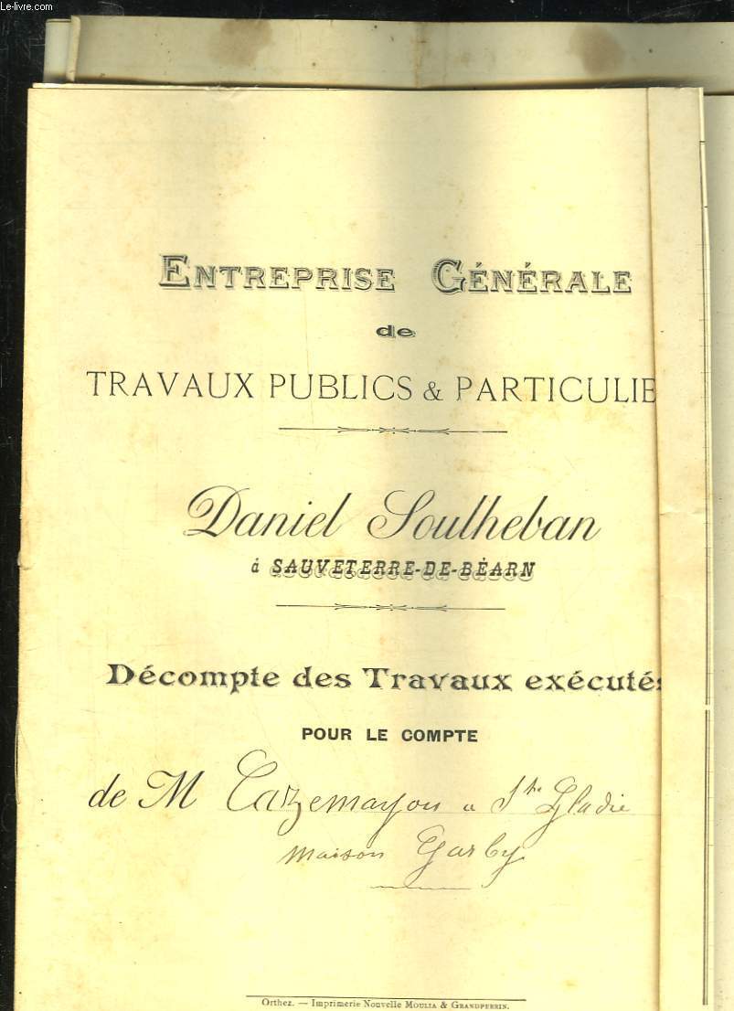 ENTREPRISE GENERALE DE TRAVAUX PUBLICS ET PARTICULIERS - DANIEL SOULHEBAN