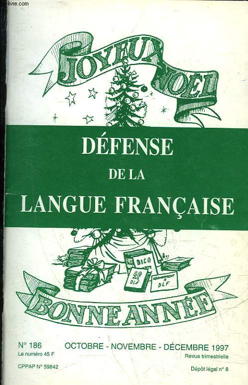 DEFENSE DE LA LANGUE FRANCAISE N186