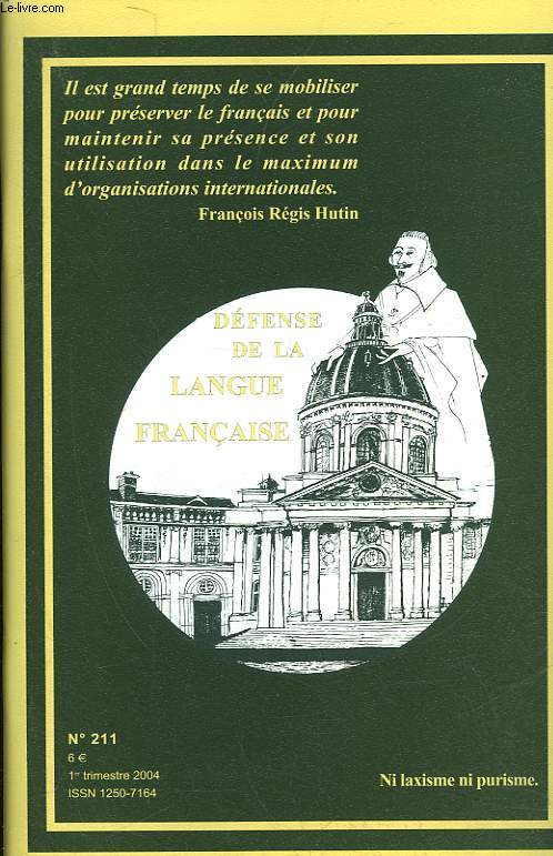 DEFENSE DE LA LANGUE FRANCAISE N211