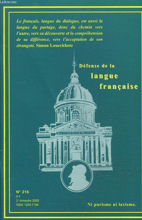 DEFENSE DE LA LANGUE FRANCAISE N216