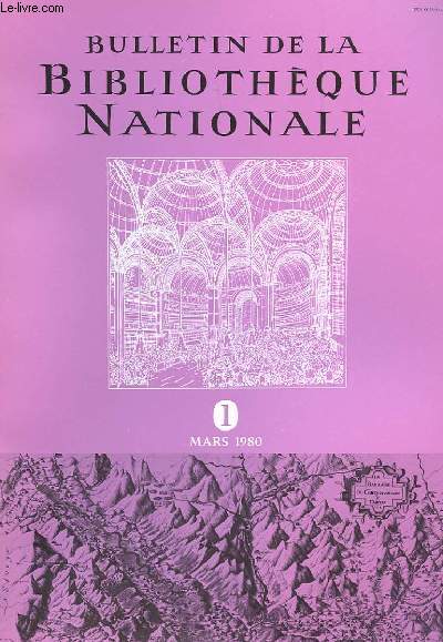 BULLETIN DE LA BIBLIOTHEQUE NATIONALE - 5 ANNEE - N1