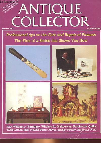 ANTIQUE COLLECTOR - VOL 52 - N10 : PROFESSIONAL TIPS ON THE CARE AND REPAIR OF PICTURES THE FIRST OF A SERIES THAT SHOWS YOU HOW
