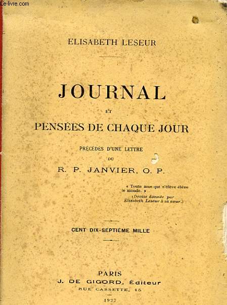 JOURNAL ET PENSEES DE CHAQUE JOUR