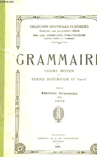 GRAMMAIRE COURS MOYEN ET COURS SUPERIEUR