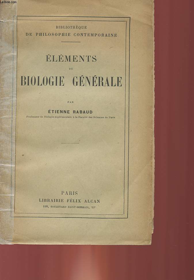 ELEMENTS DE BIOLOGIE GENERALE