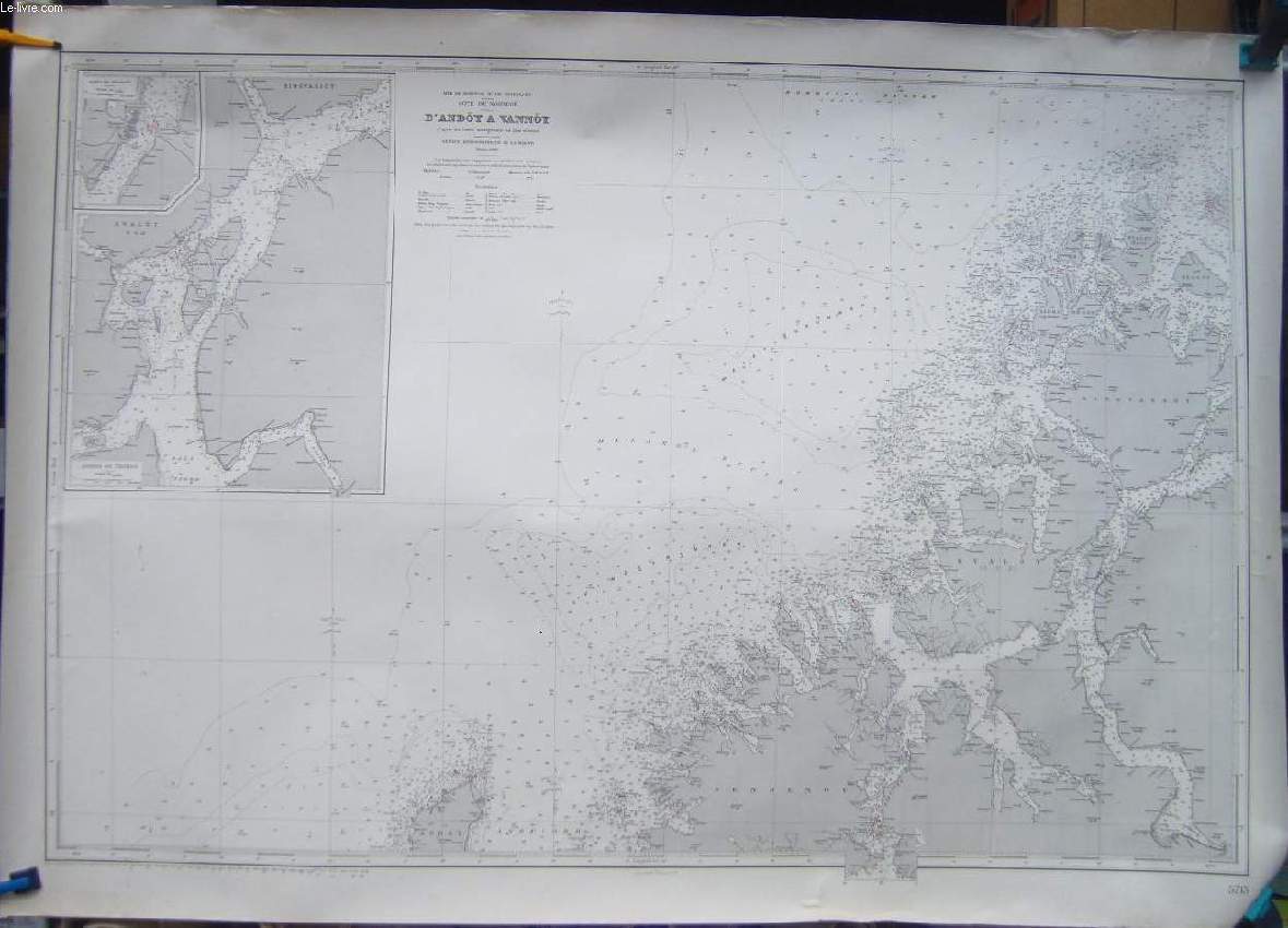 1 CARTE MARITIME EN NOIR ET BLANC - MER DE NORVEGE OU DE GROENLAND - COTE DE NORVEGE D'ANDOY A VANNOY - CARTE N5713