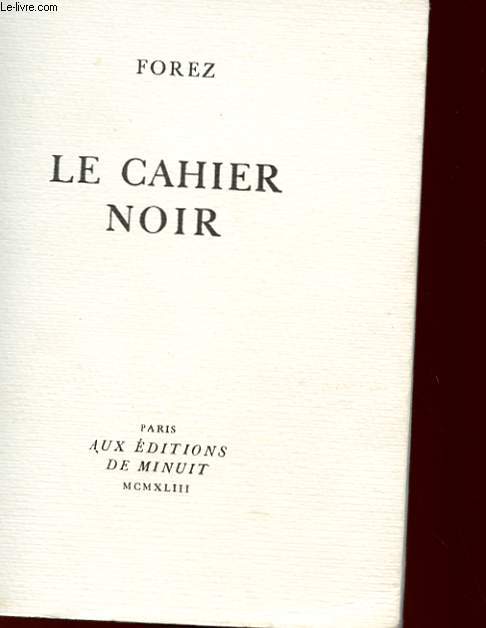 LE CAHIER NOIR