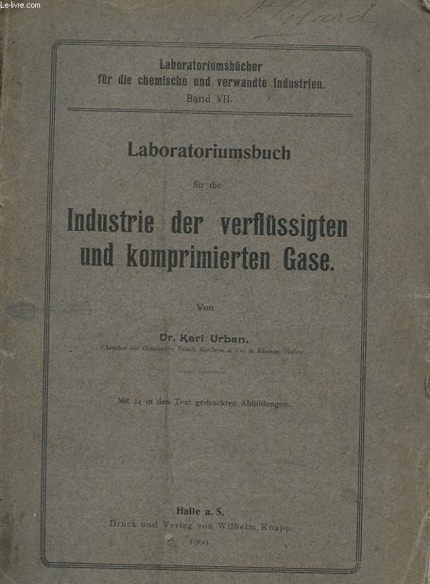 LABORATORIUMSBUCH FUR DIE INDUSTRIE DER VERFLUSSIGTEN UND KOMPRIMIERTEN GASE