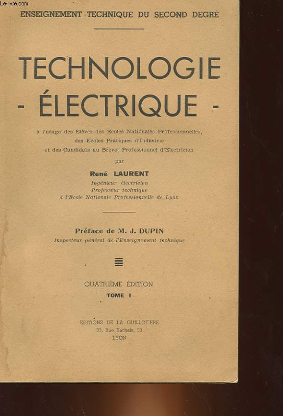 TECHNOLOGIE - ELECTRIQUE - TOME 1