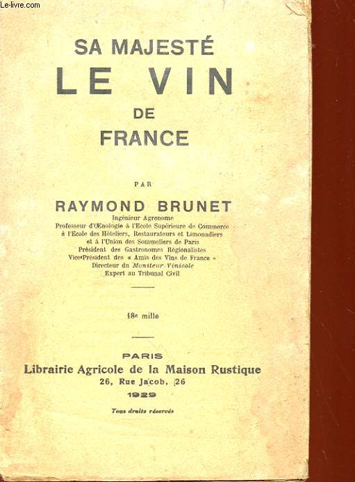 SA MAJESTE LE VIN DE FRANCE