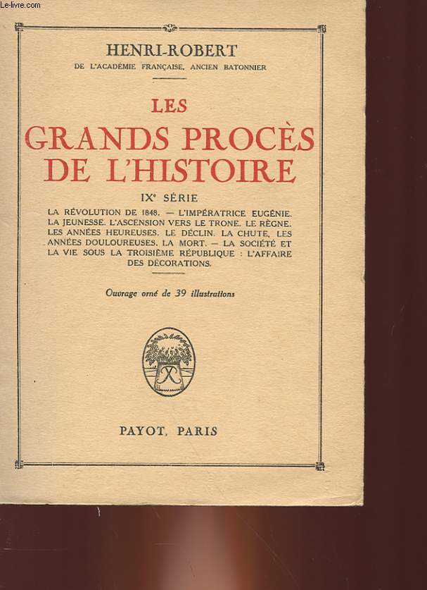 LES GRANDS PROCES DE L'HISTOIRE - 9 SERIE
