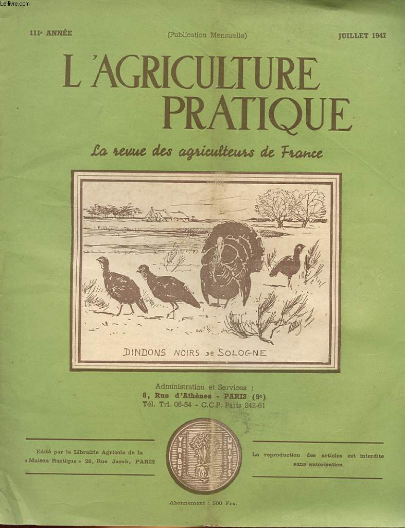 L'AGRICULTURE PRATIQUE - 111 ANNEE