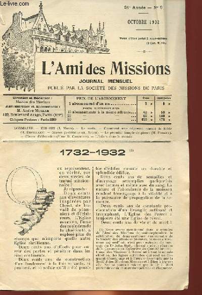 L'AMI DES MISSIONS - 21 ANNEE - N9