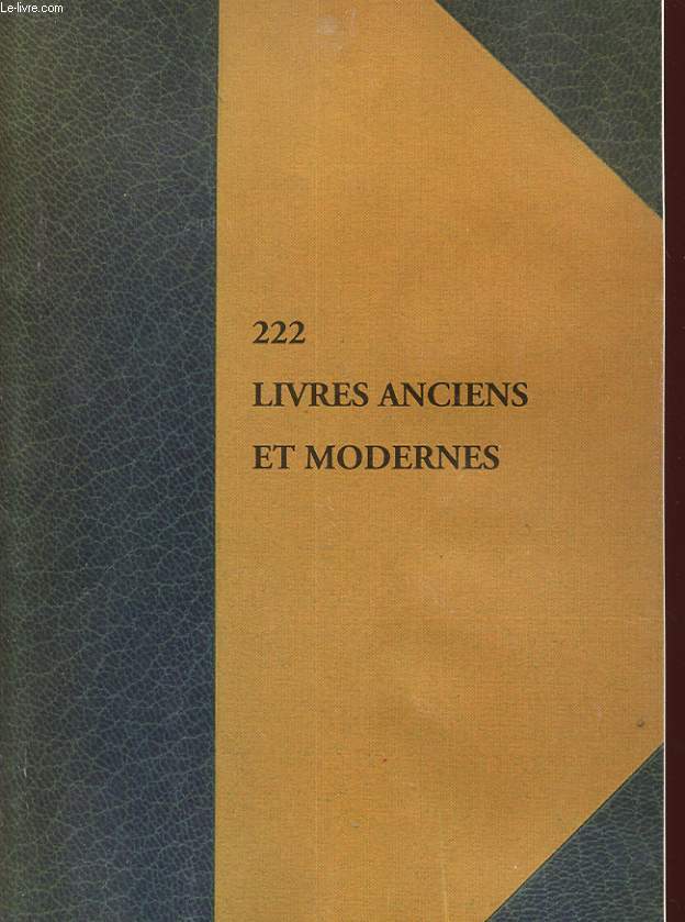 1 CATALOGUE DE VENTE - LIVRES ANCIENS ET MODERNES