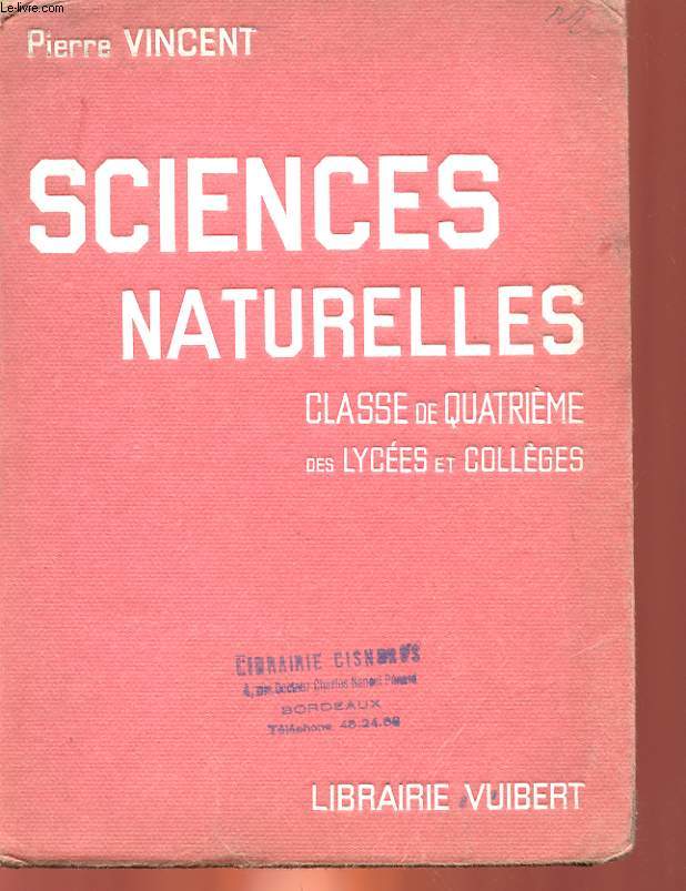 SCIENCE NATURELLES - CLASSE DE 5