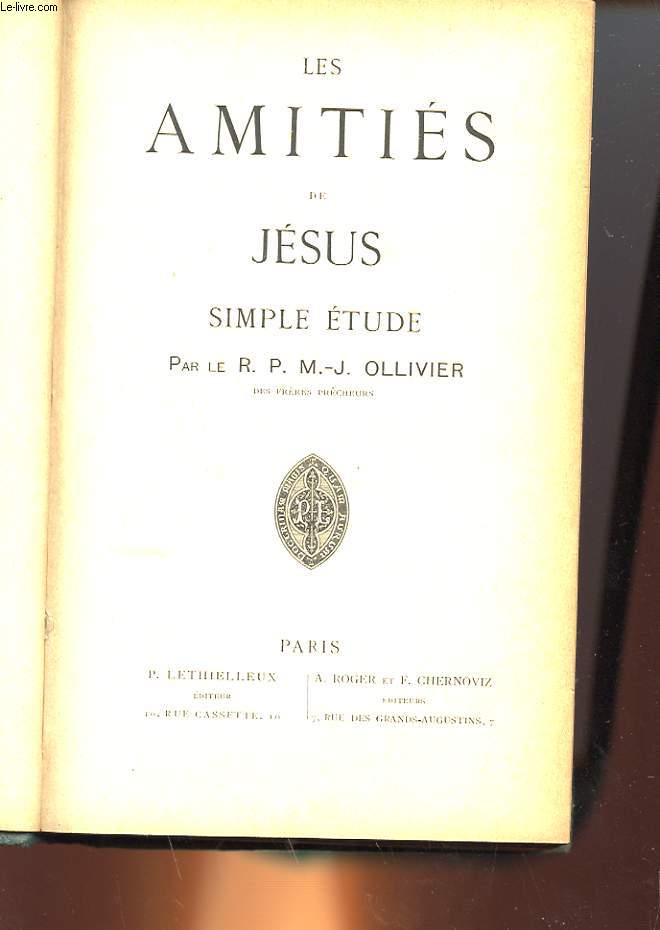 LES AMITIES DE JESUS SIMPLE ETUDE